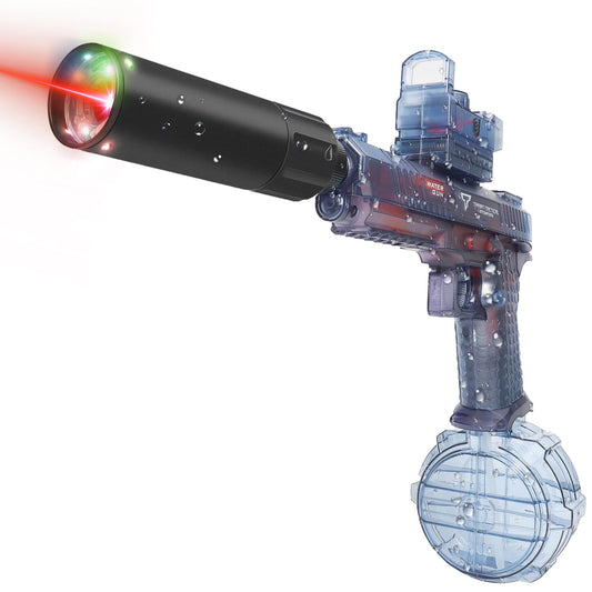 Jovico's Electric Water Gun, Automatic Water Gun with Long Range and Light, Electric Water Squirt Gun for Kids and Adults, Large Water Guns, Outdoor Summer Toy (Blue)