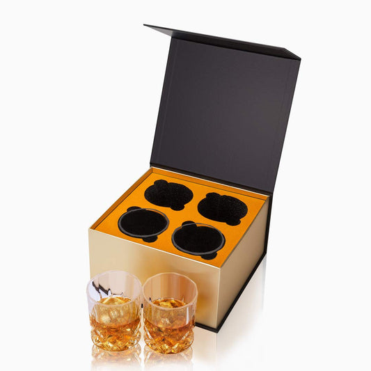 KANARS 4-piece Whiskey Glasses Set, Lead-Free Crystal Glasses, 300ml Capacity, Beautiful Gift Box, High Quality.