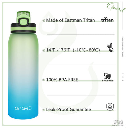 Opard Sports Water Bottle 900ml - Tritan BPA-Free Water Bottle, Leakproof Sports Bottle for Kids, Sports, Fitness, Cycling, Soccer, Outdoor