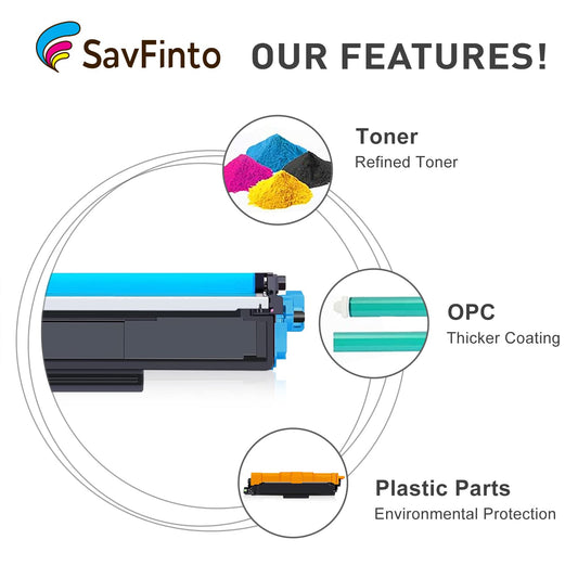 SavFinto TN247 TN-243CMYK Toner Cartridge Replacement for Brother TN-247 TN243 Toner Compatible with Brother MFC-L3750CDW MFC-L3770CDW MFC-L3710CW DCP-L3550CDW DCP-L3510CDW HL-L3210CW HL-L3230CDW (4 Pack)