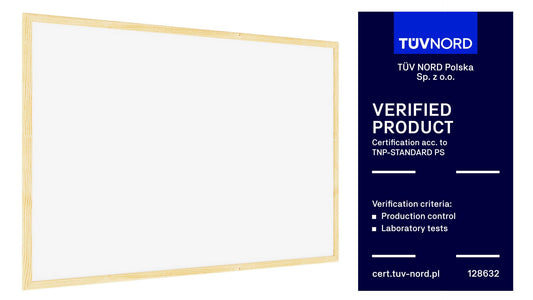 ALLboards White Pinboard with wooden frame 90x60cm Cork board Cork wall Pin board Cork