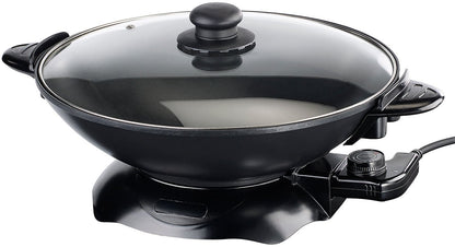 Rosenstein & Sons Electric Wok: Electric wok with thermostat, non-stick coating, 1,500 W, 5.1 l (electric frying pan, party pan, electric grill pan)
