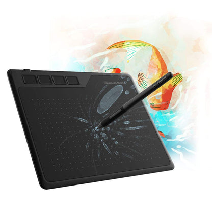 GAOMON S620 graphic tablet, pen tablet with 4 buttons and pen, drawing tablet for OSU, painting, working & learning