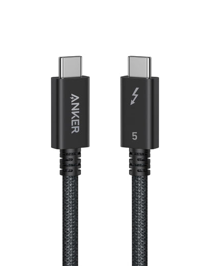 Anchor Prime Thunderbolt 5 Cable, 100cm USB-C to USB-C cable, 240W power, 80Gbps data transfer, up to 120Gbps bandwidth, 8K/4K display, for iPhone 16, MacBook, etc. (Thunderbolt 5 certified)