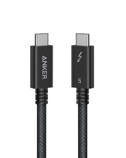 Anchor Prime Thunderbolt 5 Cable, 100cm USB-C to USB-C cable, 240W power, 80Gbps data transfer, up to 120Gbps bandwidth, 8K/4K display, for iPhone 16, MacBook, etc. (Thunderbolt 5 certified)