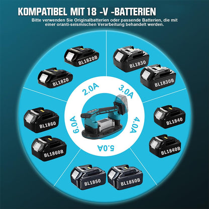 2IN1 battery tile vibrator & suction cups for Makita 18V battery | with 6-speed adjustable, 30*16cm suction cup 250kg adsorption tile vibrating device for 2m tiles wall tiles (battery not included)