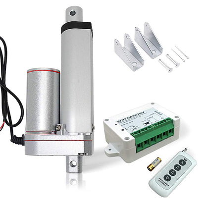 DC HOUSE 12V 50mm Heavy Duty Hub Linear Actuator 150KG-Maximum Lift Motor Wireless Remote Control Kit with Mounting Brackets (1500N 2 inch)