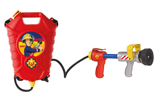 Simba 109252293 - Fireman Sam Firefighter Tank Backpack & 109252398 - Fireman Sam Fire Extinguisher Pro, with air pressure mechanism, tank volume: 900ml, 31cm, for kids aged 3 years and up