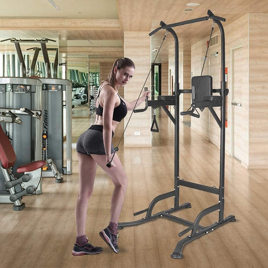 Dskeuzeew Power Tower Dip-Station Pull-Up Bar Freestanding Multifunctional for power station Strength Training in Home Gym, holds up to 205 kg.