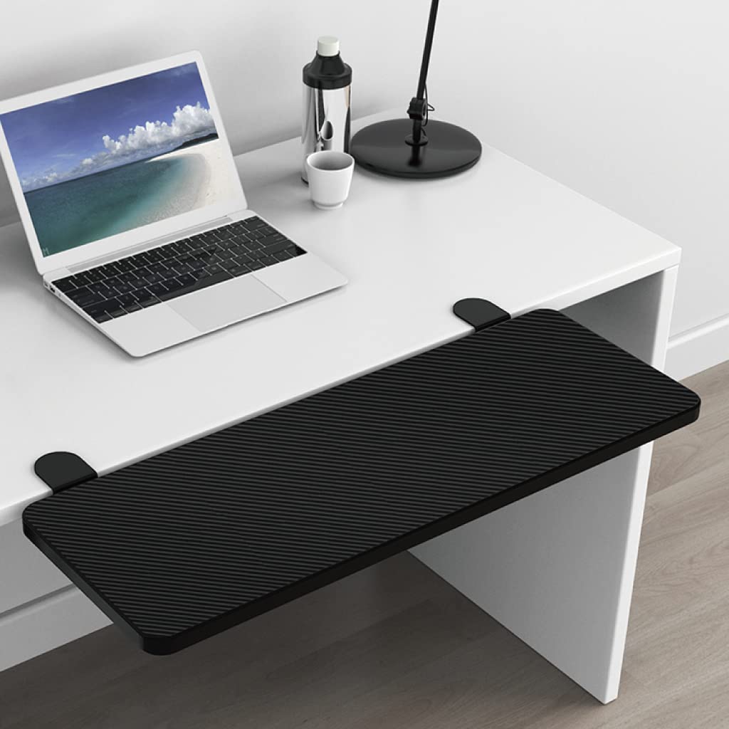 HONJIE Computer Desk Extension Board, suitable for office desks, stable mouse arm support, computer desk extension, suitable for home and office (29.53" * 9.45" (75 cm * 24 cm), white carbon fiber)