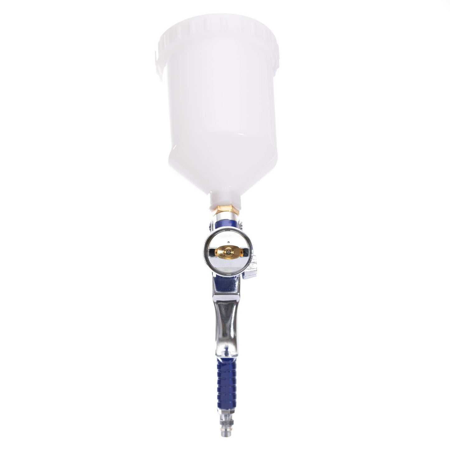 IPOTOOLS HVLP paint spray gun 1.4mm + 1.7mm & 2.0mm nozzle - H-827P professional paint spraying system spray gun with 600ml plastic cup and stainless steel nozzle 2X nozzle set