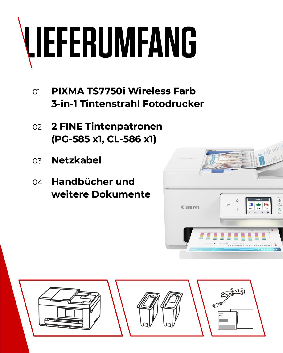 Canon PIXMA TS7750i Series - All-in-One printer, copier & scanner for home use | Wireless for easy printing from your smartphone | Canon printer for home with PIXMA Print Plan