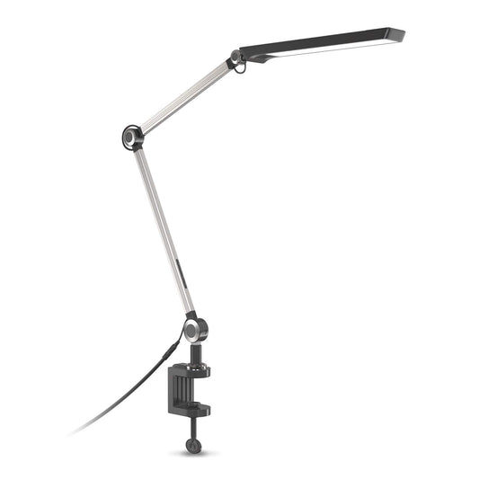 B.K.Licht - Desk lamp adjustable from warm white to cool white, swiveling, touch, clip-on lamp, clip-on light, bedside lamp, reading light for children, office lamp, reading lamp, 66.7x70.3 cm, Black