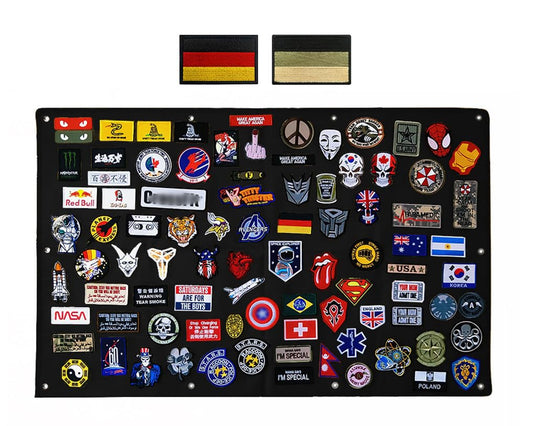 114x76cm oversized patch display board, hanging patch collection board, tactical military patch holder plate - plate for collecting closure emblems patch, 6-hole, 1000D durable, stitching