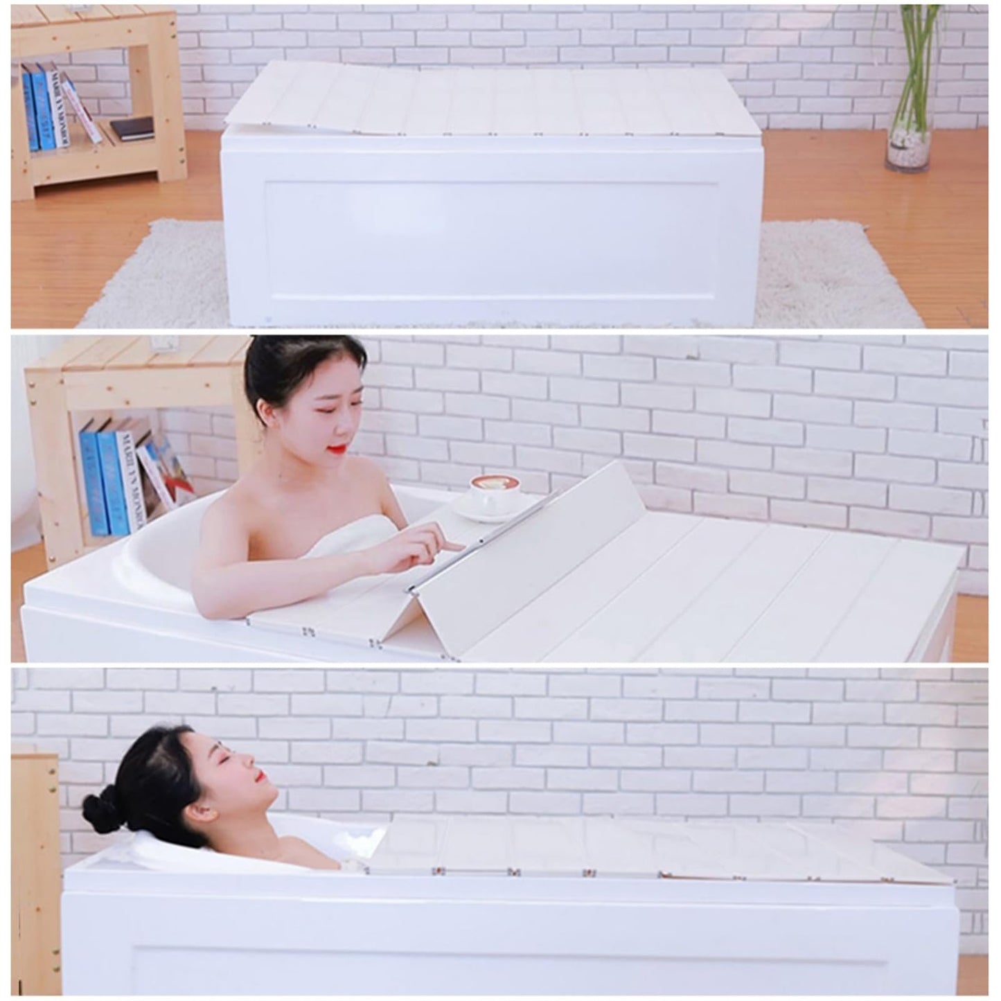 FWTXZTER bathtub cover, 170cm x 70cm x 0.7cm PVC Foldable bathtub board, Dustproof waterproof bathtub tray, Bathtub insulation board for home bathroom hotel spa experience.