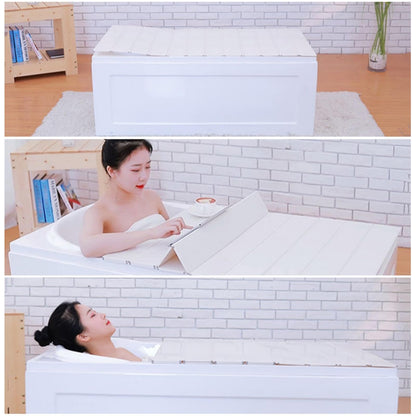 FWTXZTER bathtub cover, 170cm x 70cm x 0.7cm PVC Foldable bathtub board, Dustproof waterproof bathtub tray, Bathtub insulation board for home bathroom hotel spa experience.