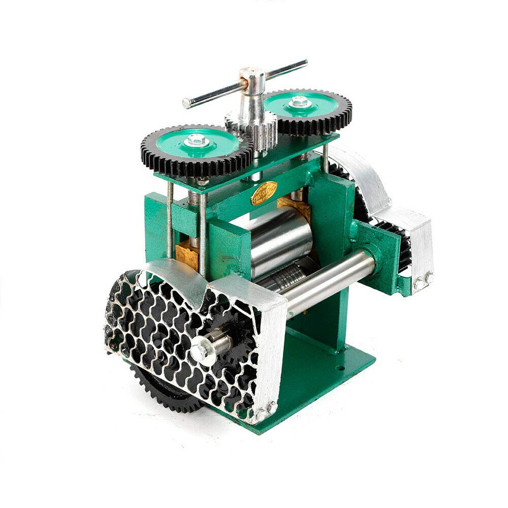 LENJKYYO Manual Combination Rolling Mill 85MM Jewelry Making Processing Jewelry Combination Rolling Mill Tabletting Square Line Groove Machine