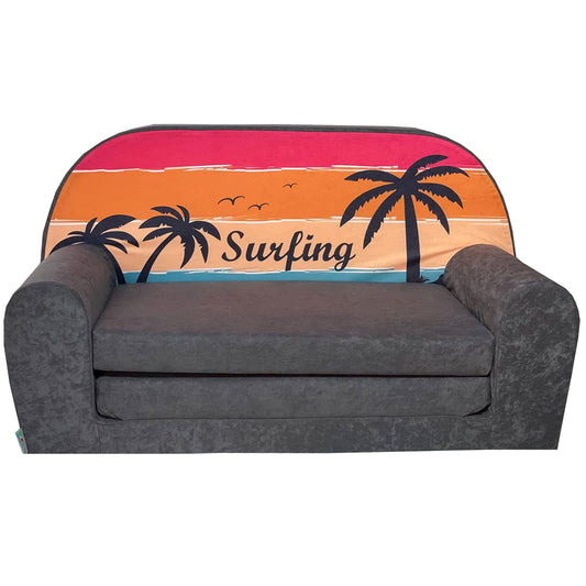FORTISLINE - Children's sofa MINI foldable 40x78x45cm - Children's sofa for kids 2in1 - Children's couch foldable - Foam sleeping sofa - Removable cover - Many designs