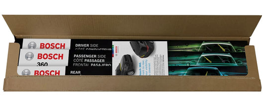 Bosch 360 B36017 Complete Vehicle Wiper Blade Replacement, front wiper blades (pair) and rear wiper blade (1), 26/17/14 inches, (Compatibility with left-hand drive vehicles not guaranteed)