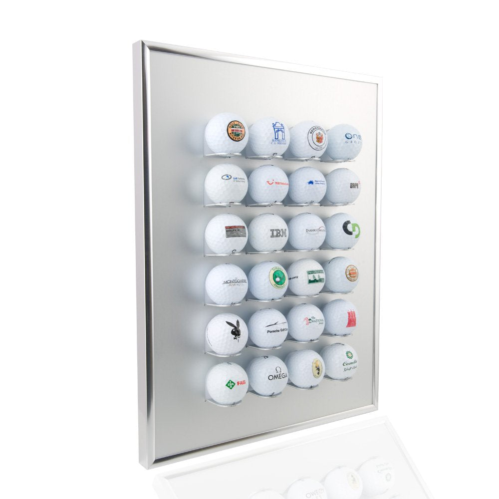 KNIX Premium Golf Ball Aluminum Display Case for 24 Golf Balls - Showcase, Golf Shelf Vitrine Display for passionate golfers.