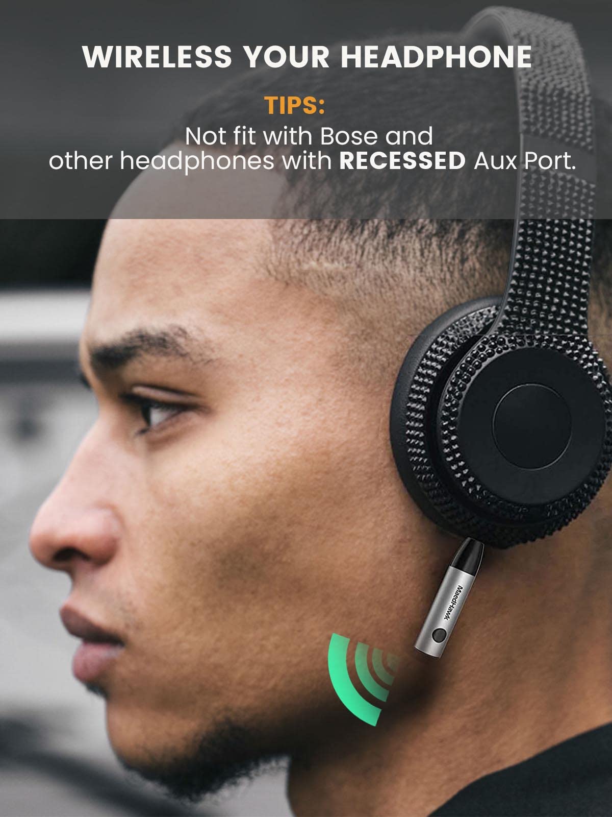 MaedHawk Aux Bluetooth Adapter Car, BT5.0 Audio Receiver, 3.5mm Aux in Car Kit (Hands-free calls, Dual connection with 2 smartphones) For car radio music, headphones, speakers-BTR005