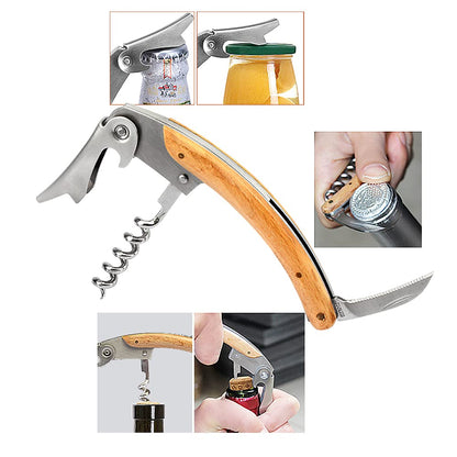 ZBPASL Barrel Shape Corkscrew Set, Wine Opener, Wine Sommelier Sets with bottle opener, Wine stoppers, Wine accessories gift set (Barrel 01)
