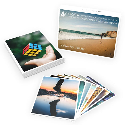 metaFox 'Positive Psychology' - For Coaching and Therapy - Inspirational and Mindfulness Cards, Positive Affirmations for Coaching, Motivational Postcards