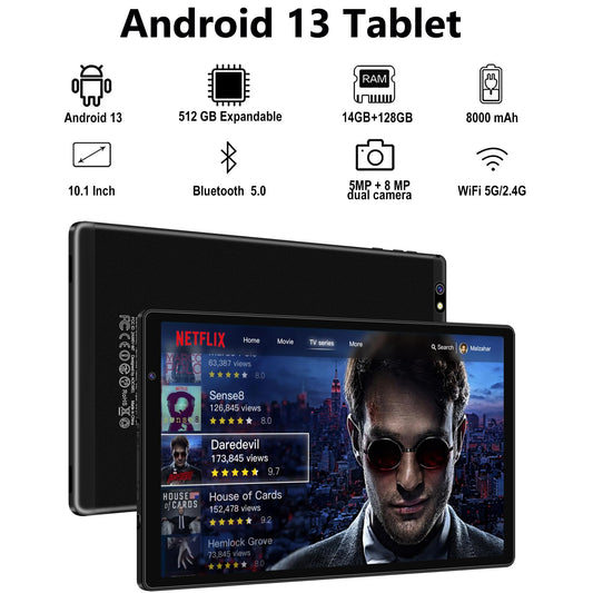 AOCWEI 10 inch Kids Tablet X500 Kids Tablet, 14GB+128GB (512GB TF) Android 13 Tablet for Kids with Child-Friendly Case, Octa-Core, 5MP+8MP Camera, Google GMS, 8000mAh Eva Protective Case-Rose...