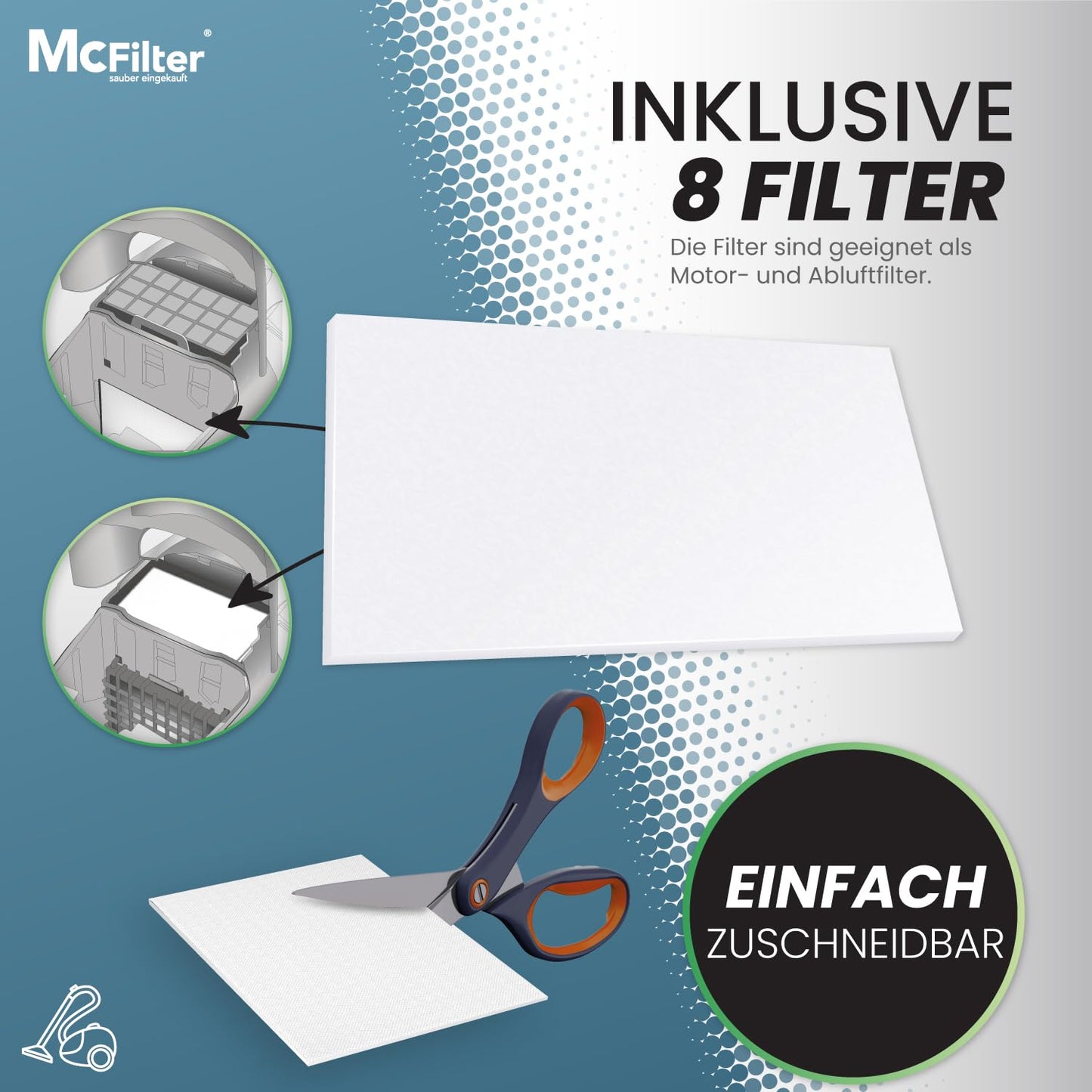 McFilter I 16 vacuum cleaner bags compatible with Miele vacuum cleaners GN Series S2 S4 S5 S6 S8, Complete C2/C3, Classic C1 I Dust bags including 8 filters I MAXI BOX