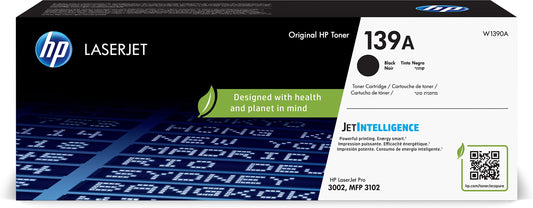 HP 139A (W1390A) Original LaserJet Toner Black (For LaserJet Pro 3001-3008dn/dw, LaserJet Pro 3001-3008dne/dwe, LaserJet Pro MFP 3101-3108fdn/fdw, LaserJet Pro MFP 3101-3108fdne/fdwe Series)