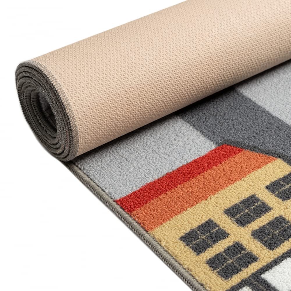 Carpet Dream Children's Play Mat with cityscape background in gray Size 120x160 cm