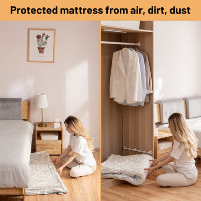 Vacuum bags for mattresses and duvets, 2 pieces 240x120 cm vacuum storage bags for mattresses, clothes, waterproof, sealable, reusable, space-saving, compression mattress.