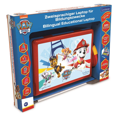 Lexibook Paw Patrol - Bilingual laptop for educational purposes in English and German, 124 activities, math, logic, music, clock, games - Children's toy (girls & boys) - JC598PAZi3