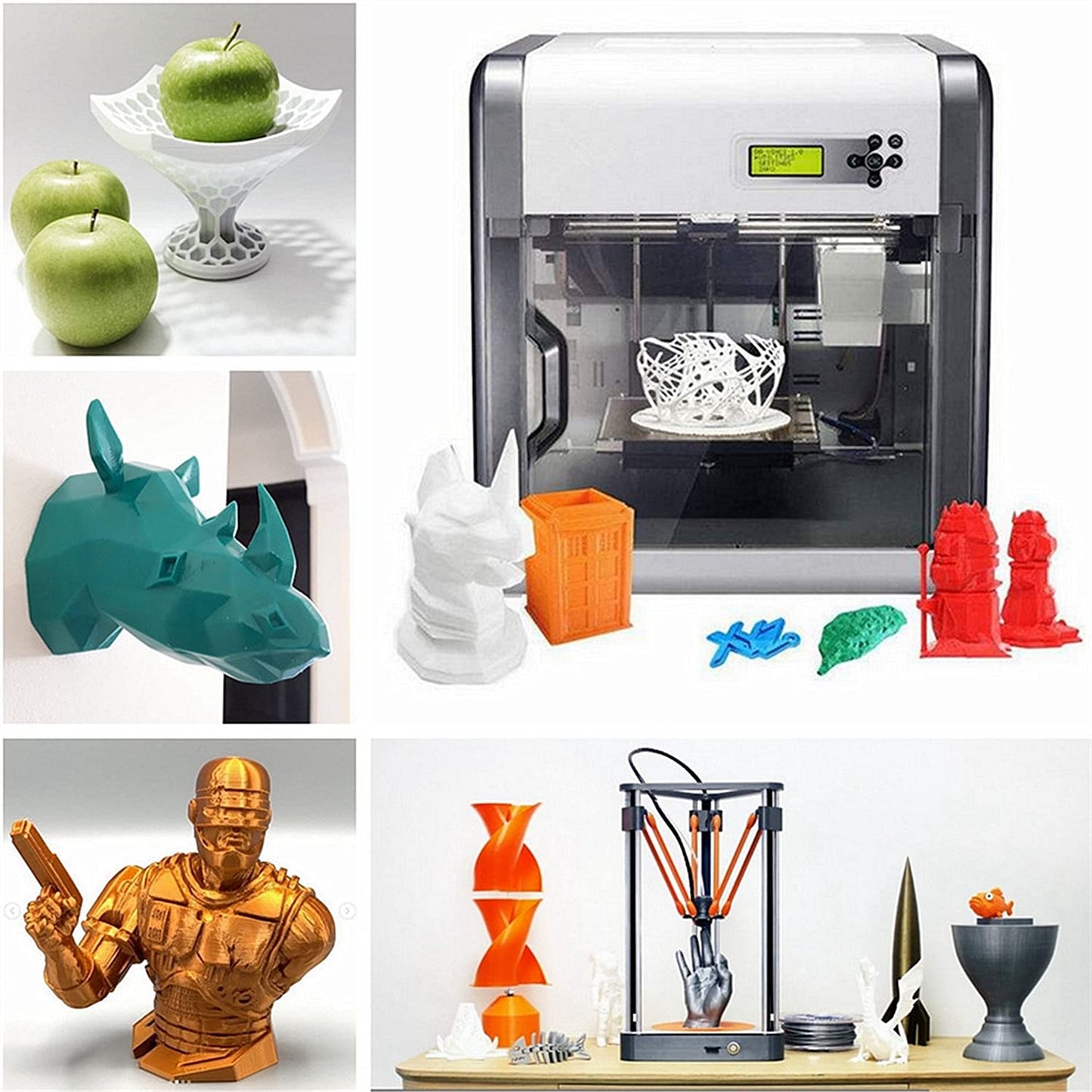eSUN PLA+ Filament 1.75mm, 3D printer filament PLA Plus, Precision +/- 0.03mm, 1KG per spool, 2 spools 3D printing filament for 3D printers, Bone White