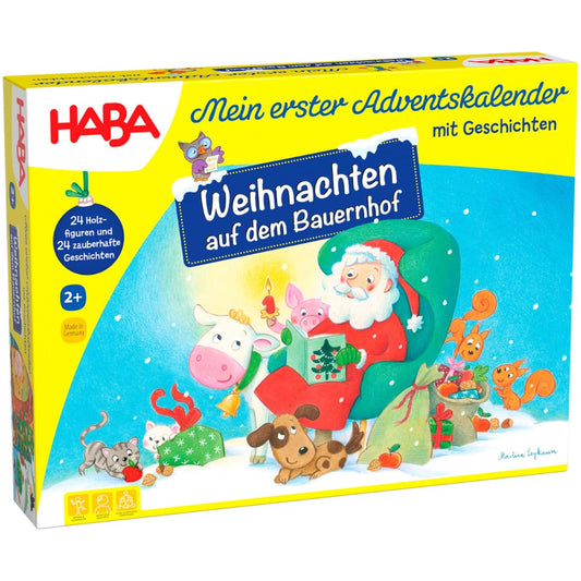 HABA Advent Calendar - Christmas on the Farm - 3D game scene with 24 charming wooden figures - Christmas calendar for children from 2 years - 1303156001