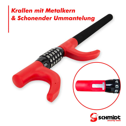 SCHMIDT security tools Steering Wheel Lock, Extra Long Steering Wheel Lock, Immobilizer, Car Theft Protection, Steering Wheel Lock with Keyless Combination Lock for Cars, RVs & Trucks