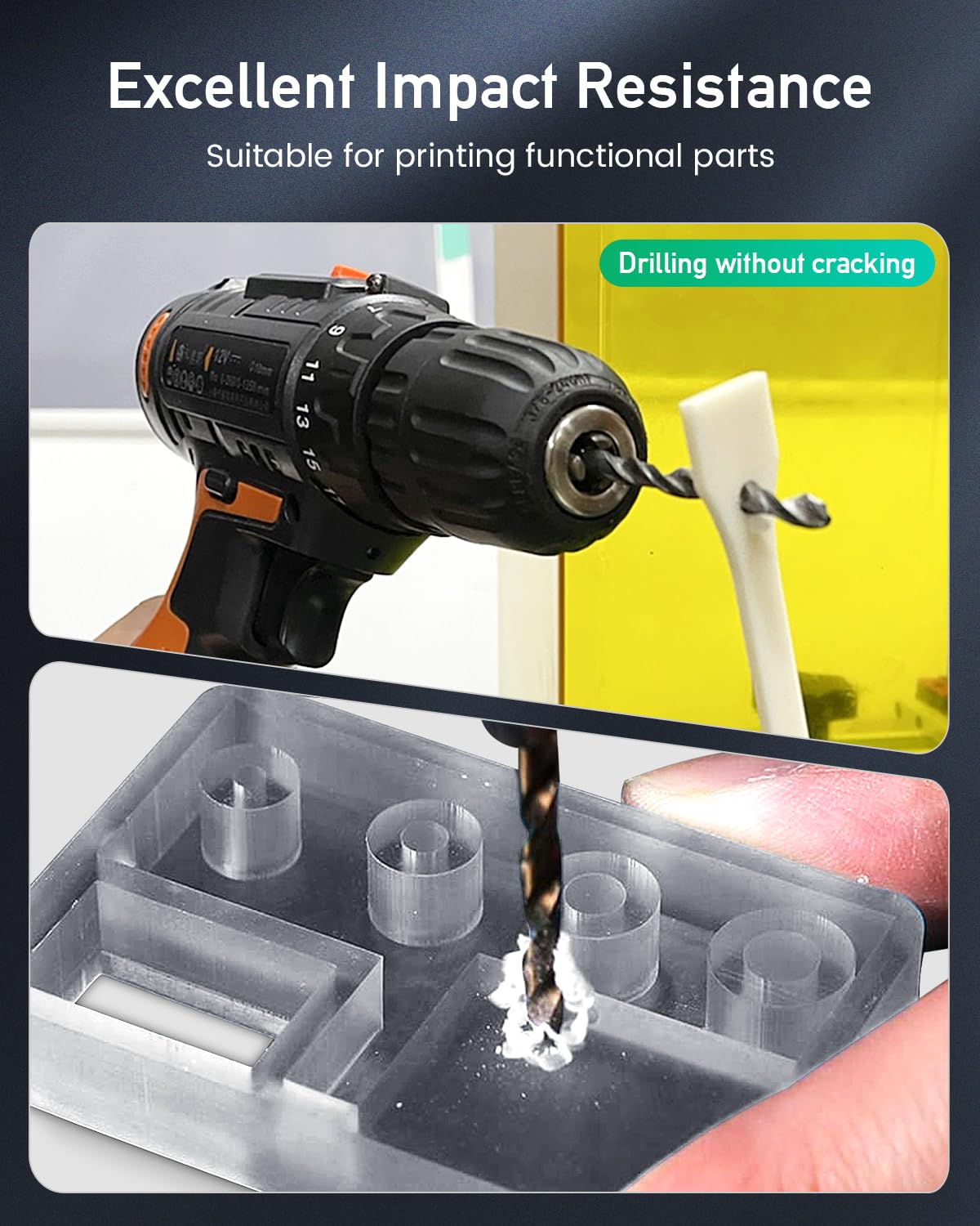 SUNLU ABS-Like 3D Printer Resin 1KG, 405nm UV-Curing Standard Photopolymer Fast Resin for LCD/DLP/SLA 3D Printing, Non-Brittle & High Precision, Dark Grey 1000G