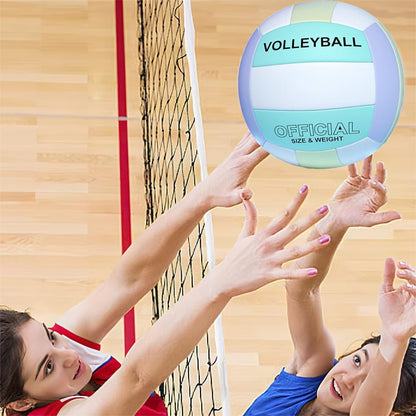 Size 5 volleyball, soft PU leather beach volleyball, waterproof indoor and outdoor sports volleyball, competition volleyball is suitable for beginners, professional athletes, and teenagers.