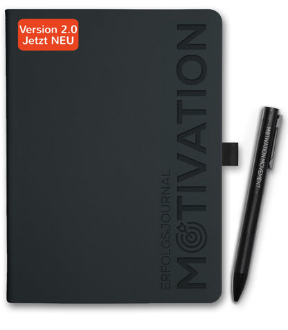 MOTIVATION MOVEMENT Success Journal - Daily Planner - Includes Learning Platform, Mindset & Workbook - Increases Focus & Productivity - Journal - Planner - A5 Size - Diary for Adults (1x + Pen)