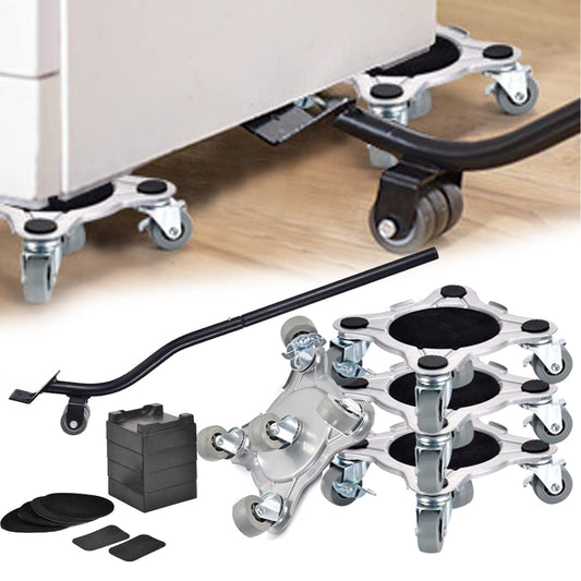 Furniture dolly transport roller, furniture lifter mover 1000kg capacity non-slip coating Heavy furniture moving tool with 4 dollies 1 lifter 2 protective covers 4 lifting pads 4 mats