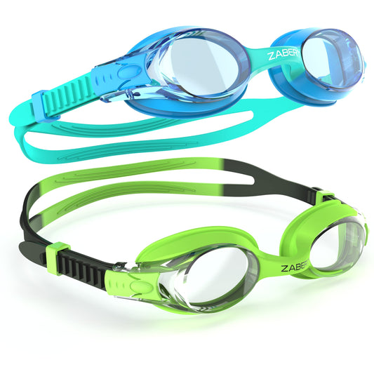 ZABERT Children's Swim Goggles, Swim Goggles Chlorine Goggles for Teens Kids Child Junior Boys Girls 2 3 4 5 6 7 8 9 10 Years Blue Turquoise Black Green