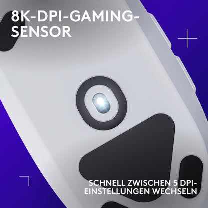 Logitech G203 Gaming Mouse with customizable LIGHTSYNC RGB lighting, 6 programmable buttons, gaming-grade sensor, 8,000 DPI tracking, Lightweight - White