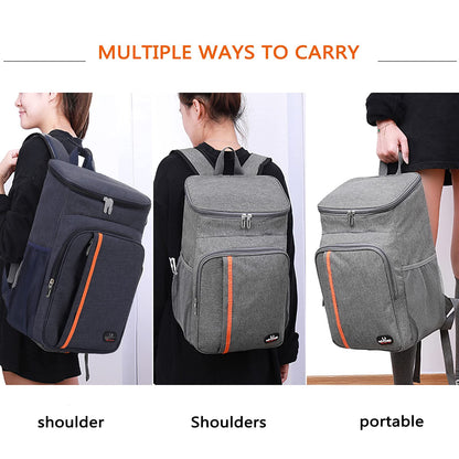 MCXKJ 22L Cooler Backpack Picnic Bag Large Insulated Cooler Bag, Men Women for Beach, Picnic, Camping, BBQ, Hiking Meals and Drinks (Gray)