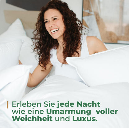 Pillow with feather filling Made in Germany - 100% feather fill - Feather pillow with cotton cover - Ökotex certified - Fill pillow for restful sleep - Pillow 40x80 2 pack