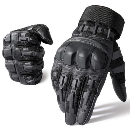 WTACTFUL Men's Motorcycle Gloves, breathable Motorcycle Gloves Men's with protectors for Tactical Bicycle Einsatzhandschuhe Airsoft Paintball Black S