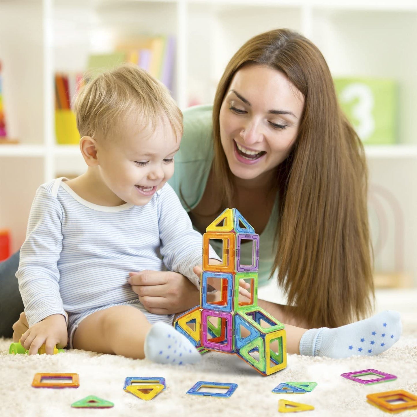 morkka Magnetic Building Blocks, Magnetic Toys Magnets Kids Magnetic Building Blocks Magnetic Toys Magnetic Games for Kids Gift from 3 4 5 6 7 8 Years Boy Girl Building Blocks Children's Toys (76 pcs)