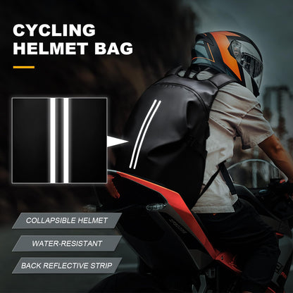 WEPLAN Motorcycle Backpack Men Waterproof Helmet Bag Motorbike Backpacks Helmet Backpack Motorcycle Helmet Women Motorcycle Backpack Men Motorcycle Backpacks Reflective Travel Backpacks Lightweight, Black L