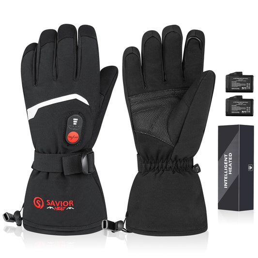Heated gloves - Electric winter gloves for men & women, waterproof with touchscreen, rechargeable, motorcycle, ski, hunting & outdoor gloves.