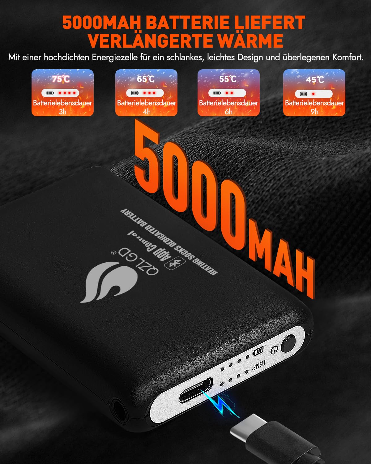 Heated socks, Heated Socks Women Men, the solution for cold toes in 2024-5v 6000 mAh Rechargeable Heated Socks for Skiing, Outdoor, Camping, Hiking (APP)