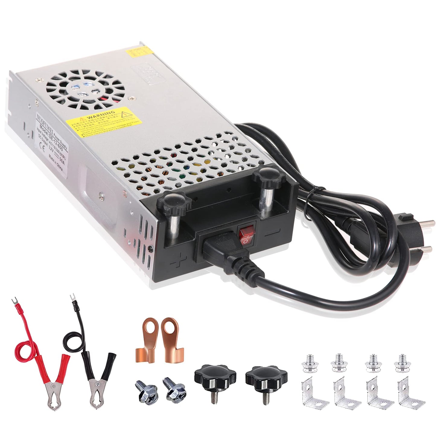 DC 12V 50A 600W power supply transformer switch power supply 110V/220V AC to DC 12V power supply transformer adapter transformer 12V 50A for LED light strip CCTV camera security system radio (2023 Upgraded)
